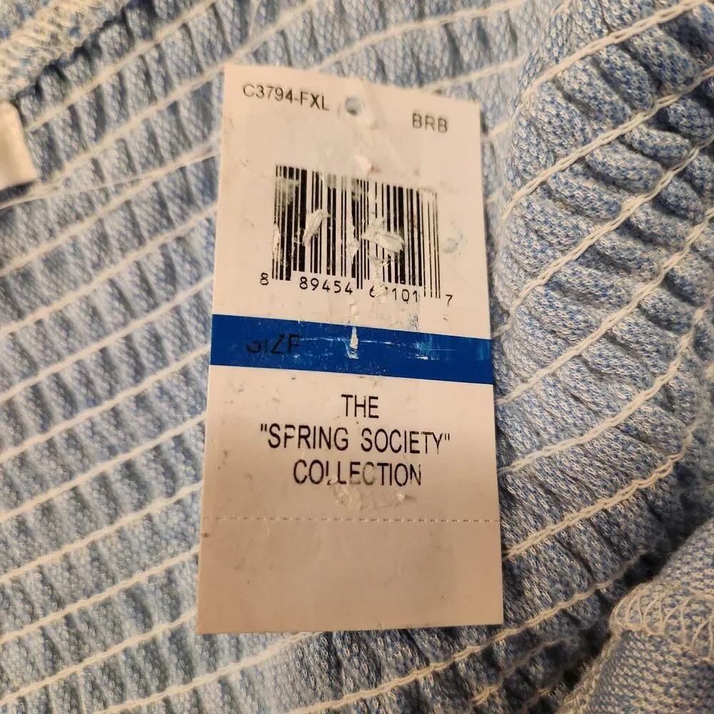 Coco + Jaimeson Blue Gingham Jaquard Knit Bralette Top XL NWT (7446)